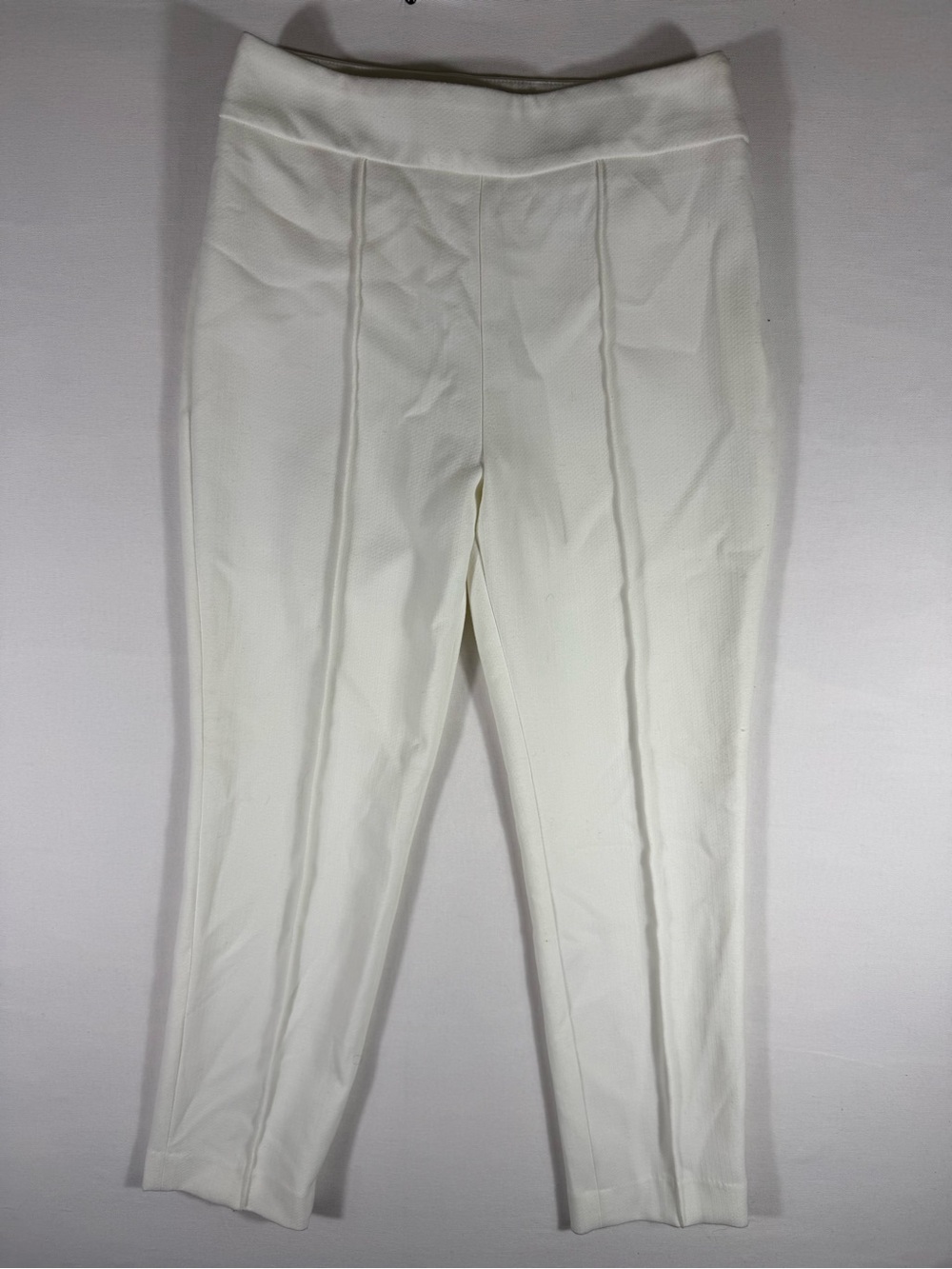 H&M Off-White Ponte Cropped Ankle Pants